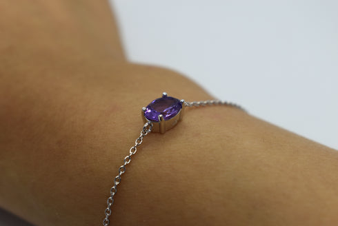 Divya दिव्या | Amethyst | Armband | Silber | Rhodiniert